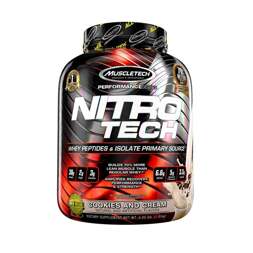 Muscletech, Nitro Tech, Whey Isolate + Lean Musclebuilder, 3.97 lb (1.80 kg) Milk Chocolate - Naturally Flavored