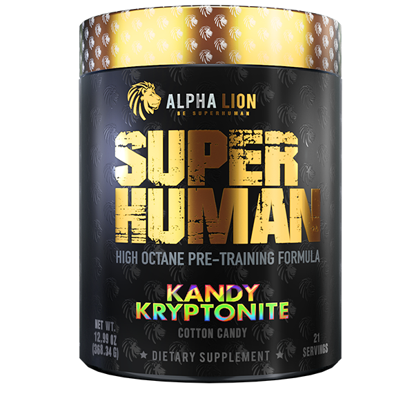 Alpha Lion, Super Human, High Octane Pre-Training Formula, Increases Strength & Endurance, Harnesses Laser-Like Focus, Clean Dual-Source Energy, Max-Dosed Pre-Workout, 12.99 oz (368.34g) Kandy Kryptonite