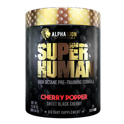 Alpha Lion, Super Human, High Octane Pre-Training Formula, Increases Strength & Endurance, Harnesses Laser-Like Focus, Clean Dual-Source Energy, Max-Dosed Pre-Workout, 12.99 oz (368.34g) Cherry Popper